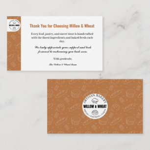 Rustic Caramel Bakery Thank You Card