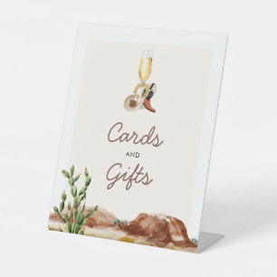 Rustic Cards and Gifts Bridal Shower Pedestal Sign