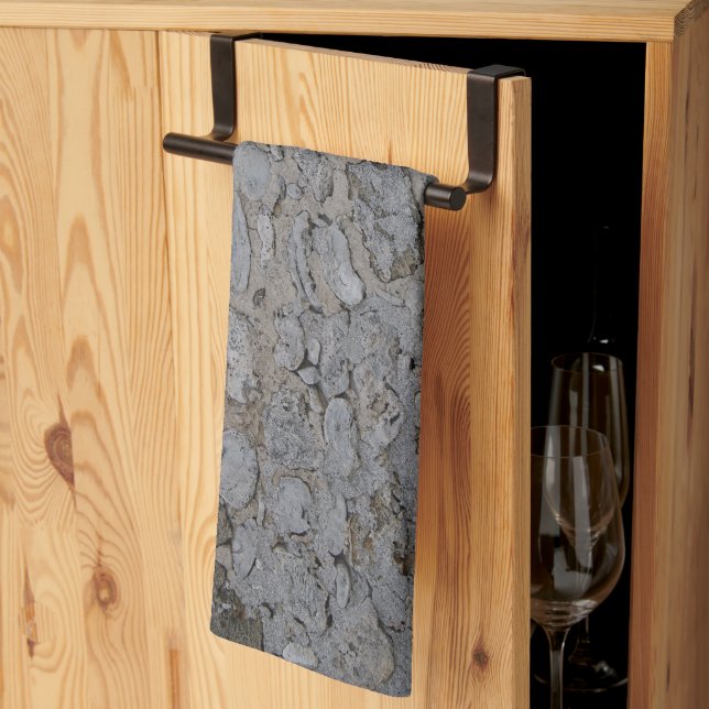 Rustic Caribbean Coral Stone Wall 3 Tea Towel (Thirds Fold)