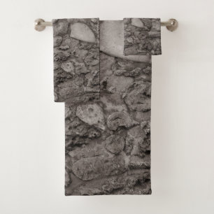 Rustic Caribbean Coral Stone Wall 5 Bath Towel Set