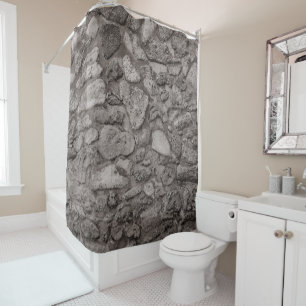 Rustic Caribbean Coral Stone Wall 5 Shower Curtain