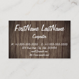 Rustic Carpenter / Woodworker Profile Card