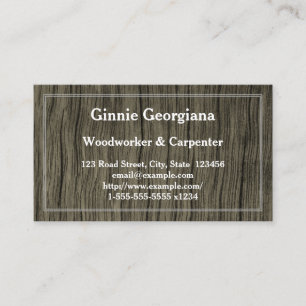 Rustic Carpenter, Woodworker, Tree Care Business Card