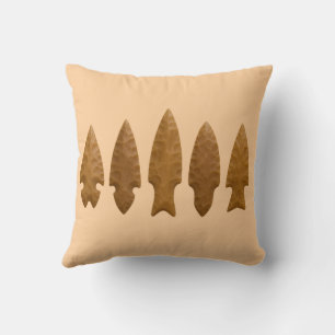 Rustic Carved Arrowhead Pillow