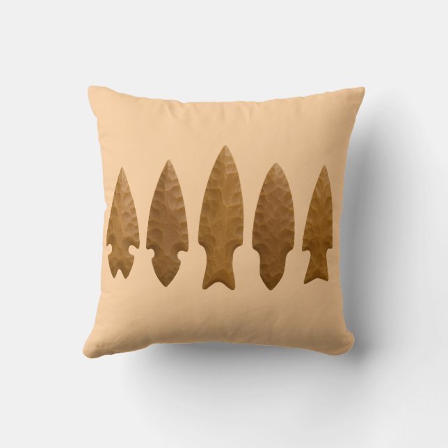 Rustic Carved Arrowhead Pillow (Back)