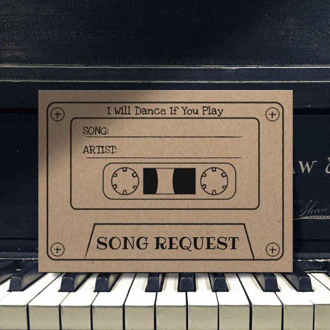 Rustic Cassette Wedding Song Request Kraft Insert (Creator Uploaded)