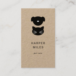 Rustic cat and dog specialist business card