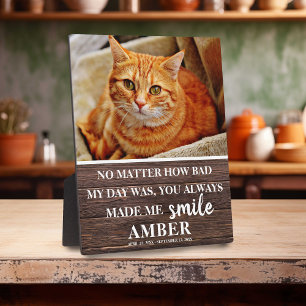 Rustic Cat Remembrance Keepsake Photo Plaque