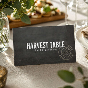 Rustic Catering Chalkboard Business Card