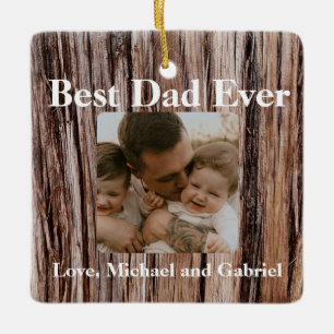 Rustic cedar bark, natural tree outdoors pattern  ceramic ornament