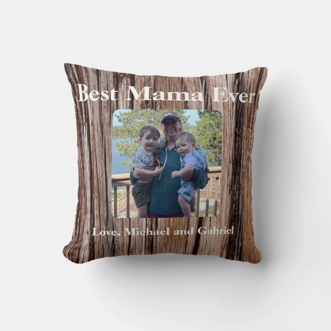 Rustic cedar bark, natural tree outdoors pattern  cushion (Front)