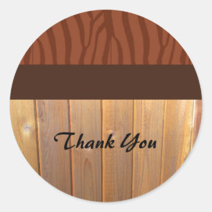 Rustic Cedar Fence Thank You Classic Round Sticker