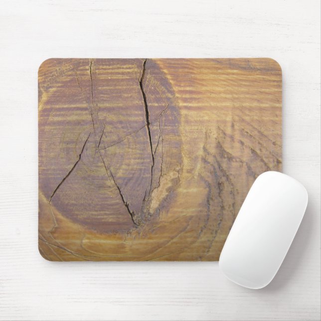 Rustic Cedar Wood Plank Knot Photograph Mouse Mat (With Mouse)
