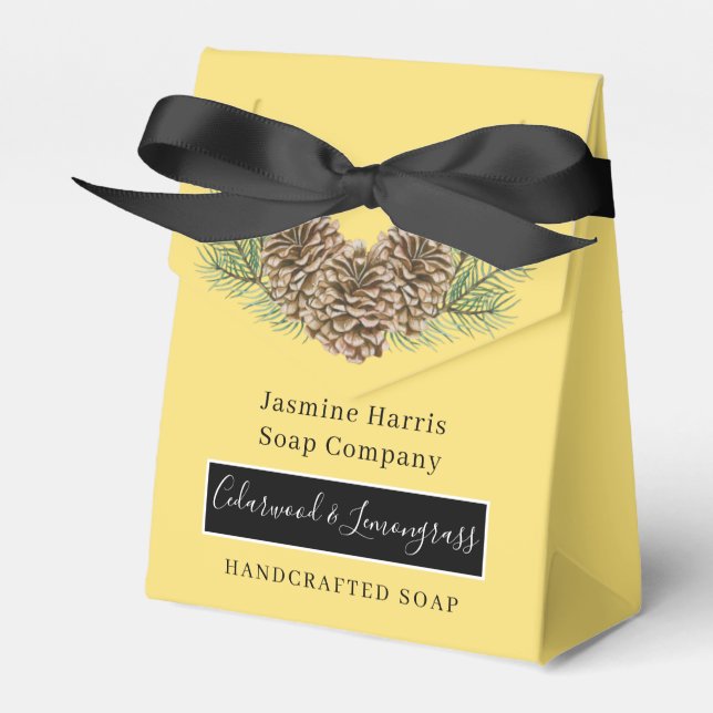 Rustic Cedarwood Lemongrass Artisan Soap Favour Bo Box (Front Side)
