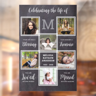 Rustic Celebration Of Life Memorial Unique 6 Photo Window Cling