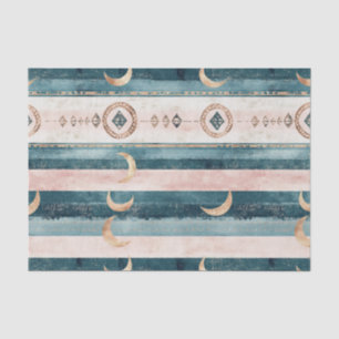 Rustic Celestial Stripe Moon Sun Earthy (10) Tissue Paper