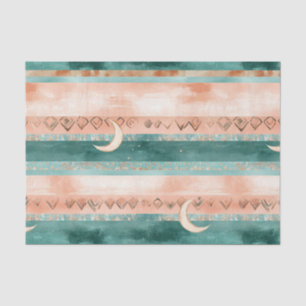 Rustic Celestial Stripe Moon Sun Earthy (8) Tissue Paper