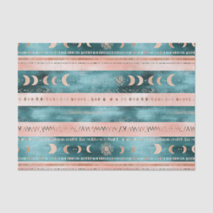 Rustic Celestial Stripe Moon Sun Earthy Tissue Paper