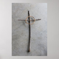 Rustic Celtic Christian Cross Vertical Aspect