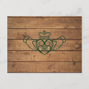 Rustic Celtic Claddagh Postcard