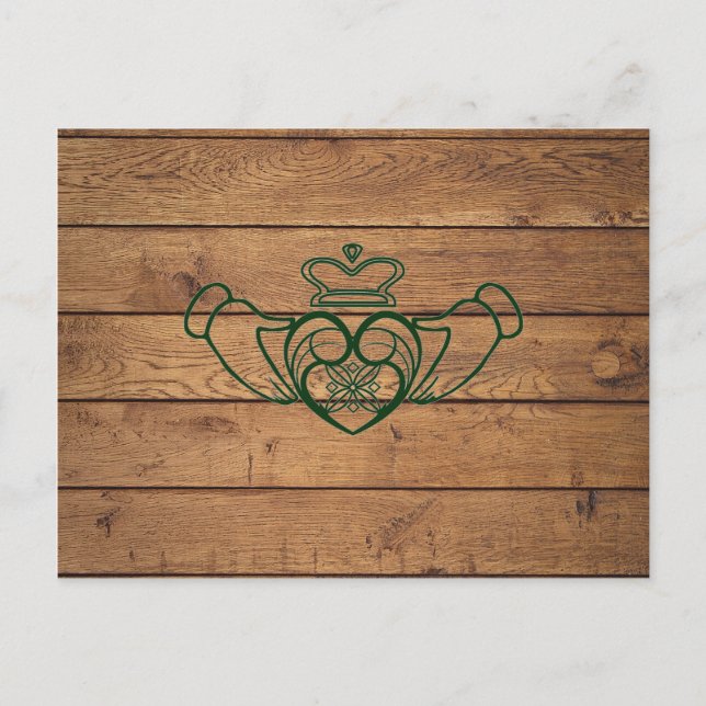 Rustic Celtic Claddagh Postcard (Front)