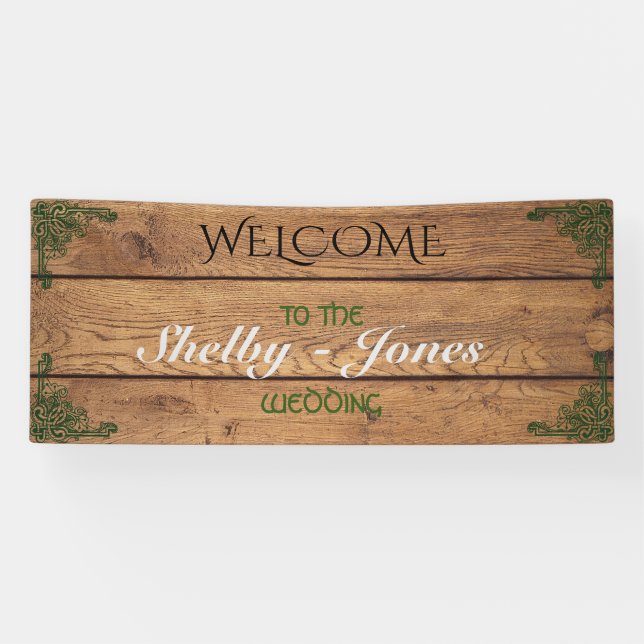 Rustic Celtic Claddagh Wedding Banner (Horizontal)