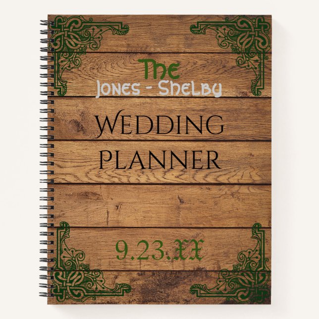 Rustic Celtic Claddagh Wedding Planner Notebook (Front)