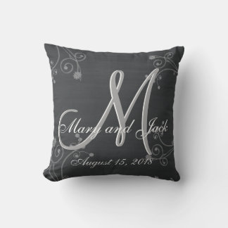 Rustic Chalkboard 3d Monogram Cushion