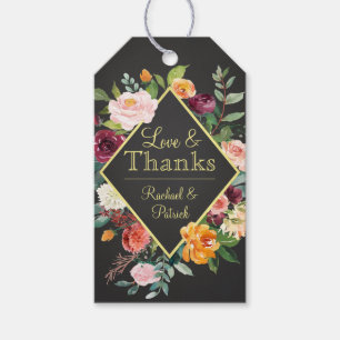 Rustic Chalkboard and Floral Thank You Gift Tags