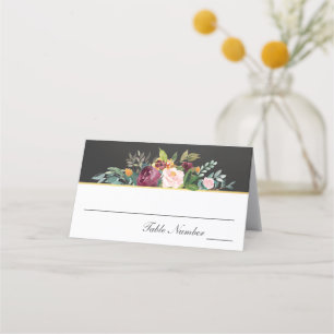 Rustic Chalkboard and Floral Wedding Place Card