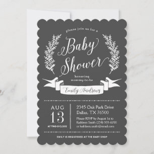 Rustic Chalkboard Baby Shower Invitation