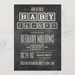 RUSTIC CHALKBOARD BABY SHOWER INVITATION