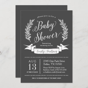 Rustic Chalkboard Baby Shower Invitation