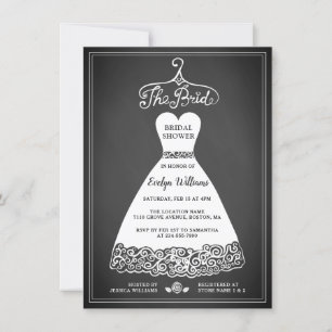 Rustic Chalkboard Bridal Shower Invitation Card