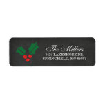 Rustic Chalkboard Christmas Holly Berry<br><div class="desc">Add a special touch to your envelopes this holiday season with beautiful,  festive address labels. The Christmas address labels features a rustic chalkboard background,  red and green holly berries,  and custom text. Change the font style,  move text,  and more by clicking on the Customise It button.</div>