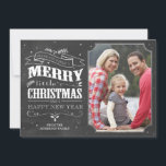 Rustic Chalkboard Christmas Photo Card<br><div class="desc">7x5 Rustic Chalkboard Christmas photo card. Customisable. Part of a collection.</div>