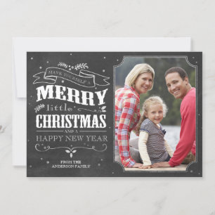 Rustic Chalkboard Christmas Photo Card