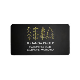 Rustic Chalkboard Christmas Trees Label