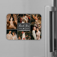 Rustic Chalkboard Collage Wedding Thank You Magnet
