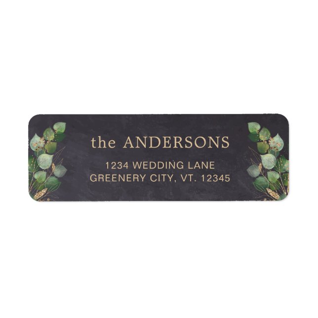  Rustic Chalkboard Eucalyptus Greenery Wedding  (Front)