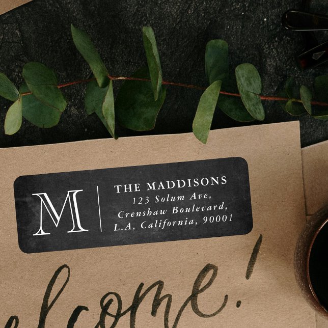 Rustic Chalkboard Family Monogram Return Address (Creator Uploaded)
