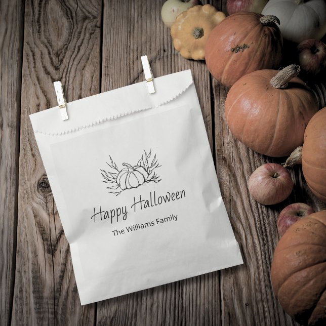 Rustic Chalkboard Halloween Party Simple Pumpkin  Favour Bags (Creator Uploaded)