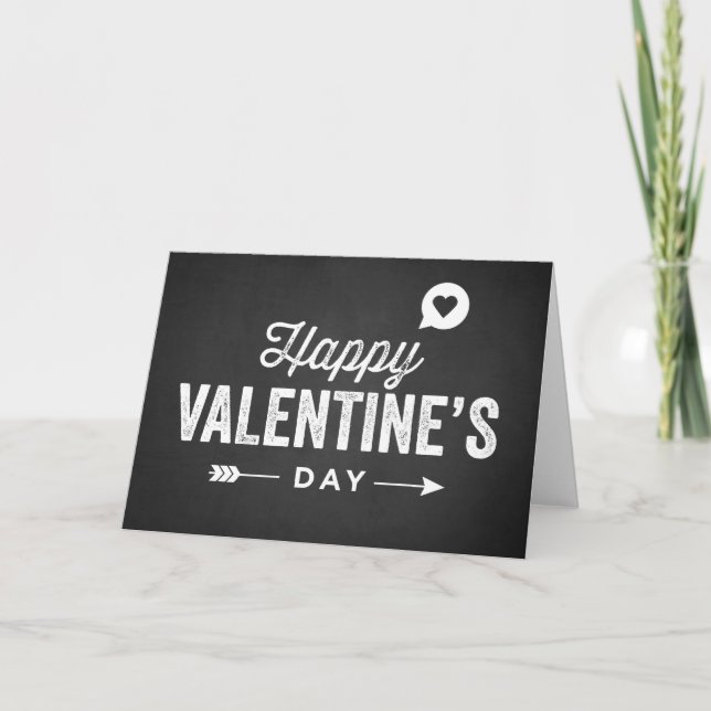 RUSTIC CHALKBOARD HAPPY VALENTINE'S DAY CARD (Front)
