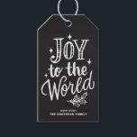 Rustic Chalkboard Joy To The World Christmas Carol Gift Tags<br><div class="desc">Joy to the world,  the Lord is come. Customisable holiday gift tag featuring hand-lettered Christmas carol with a faux chalkboard background. Personalise by adding names and messages. This rustic modern calligraphy Christmas gift tag is available in a variety of backgrounds.</div>