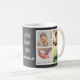 Rustic Chalkboard Love You Abuelo 8 Photo Coffee Mug
