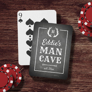 Rustic Chalkboard   Personalised Man Cave Playing Cards