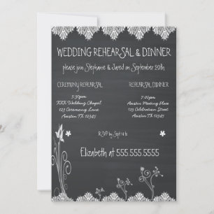 Rustic Chalkboard Rehearsal dinner Invitation