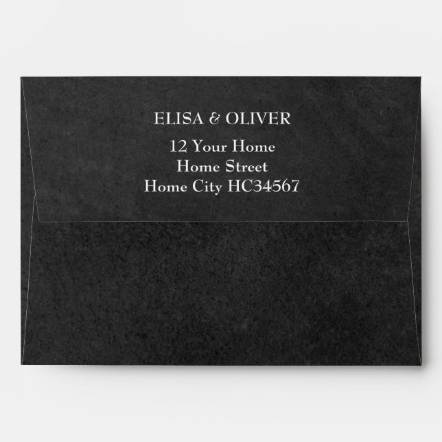 Rustic Chalkboard Return Address Envelope (Back (Top Flap))