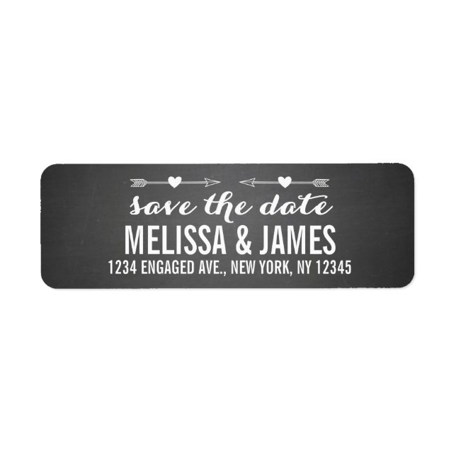 Rustic Chalkboard Script Save the Date (Front)