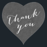 Rustic Chalkboard Thank You Wedding Favour Heart Sticker<br><div class="desc">Rustic Chalkboard Thank You Wedding Favour Stickers.</div>